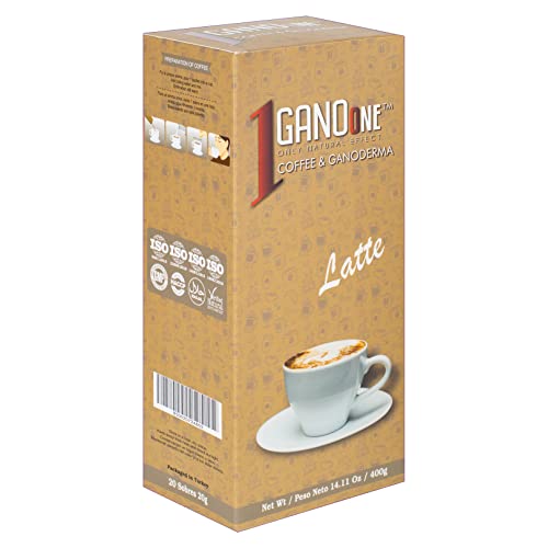 Reishi Mushroom Instant Latte Coffee, 20 Sachets
