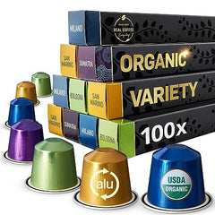 Italian Espresso Coffee Capsules Variety Pack, 100 Aluminum Pods Compatible with Nespresso Original Machines