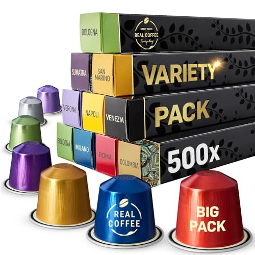 Italian Espresso Coffee Capsules Variety Pack, 100 Aluminum Pods Compatible with Nespresso Original Machines