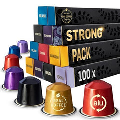 Italian Espresso Coffee Capsules Variety Pack, 100 Aluminum Pods Compatible with Nespresso Original Machines