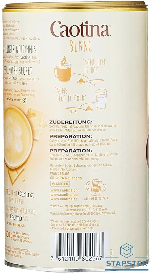 White Swiss Chocolate Cocoa Drink, 500g, 3 Pack