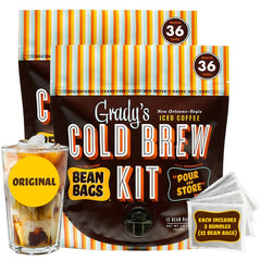 New Orleans Style Cold Brew Coffee Kit, Arabica Coffee & Chicory Brew Bags, 12 Count