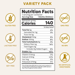 Protein Shake Variety Pack, 20g Protein, Low Carb, Sugar Free, 48 Pack
