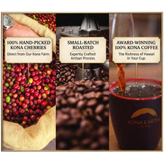 100% Kona Whole Bean Coffee, Premium Hawaiian, Micro-Batch Roasted