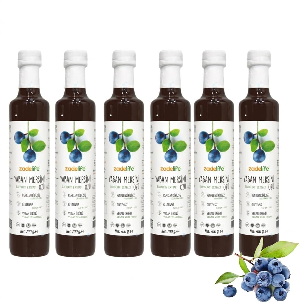Blueberry Extract Fruit Juice, Vegan, Gluten Free, 700g Bottles, 6 Pack