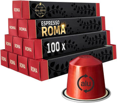 Italian Espresso Coffee Capsules Variety Pack, 100 Aluminum Pods Compatible with Nespresso Original Machines