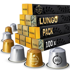 Italian Espresso Coffee Capsules Variety Pack, 100 Aluminum Pods Compatible with Nespresso Original Machines