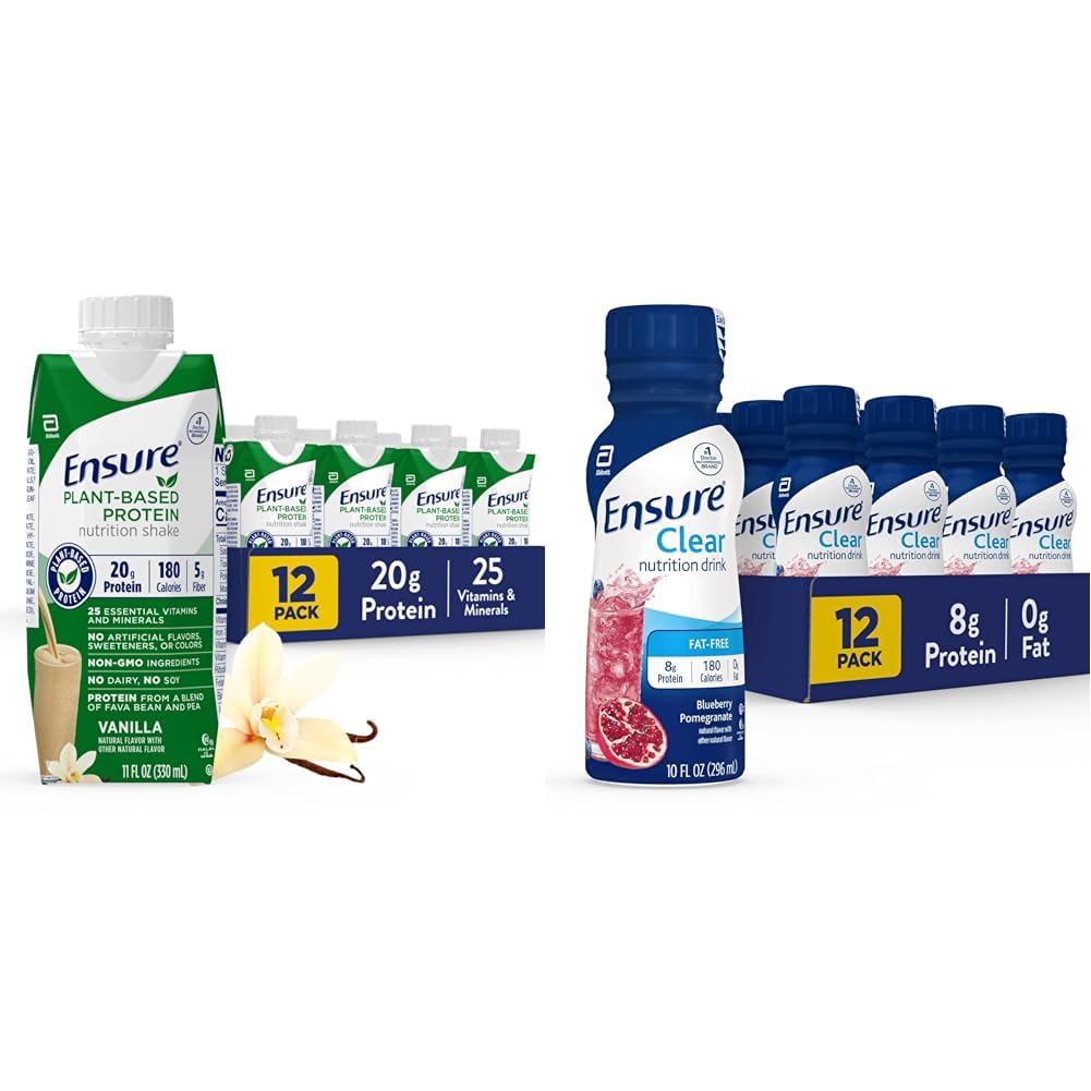 Plant-Based Protein Shake & Clear Nutrition Drink Variety Pack, 10 fl oz Bottles