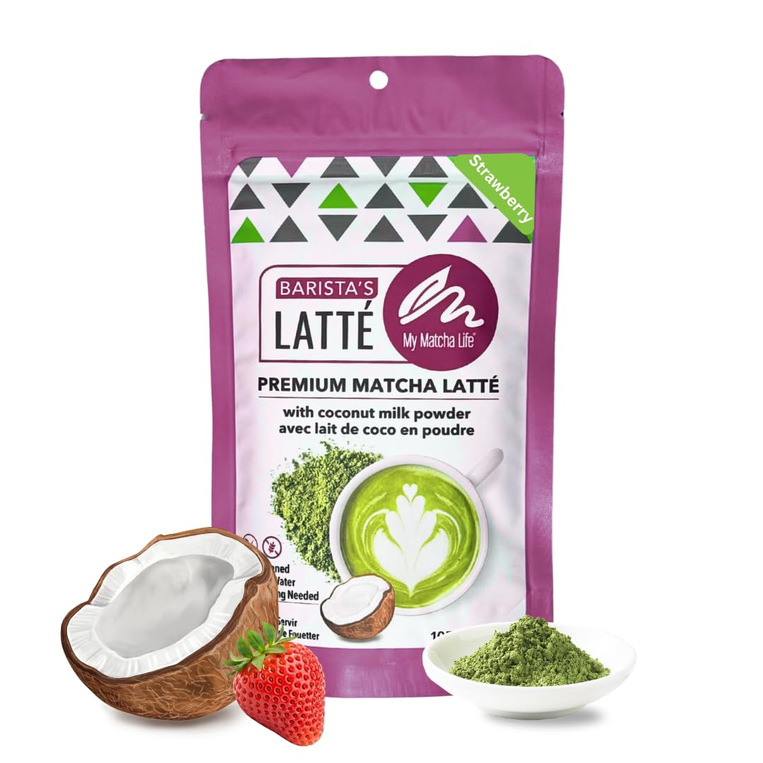 Strawberry Matcha Latte Powder Mix with Premium Japanese Matcha