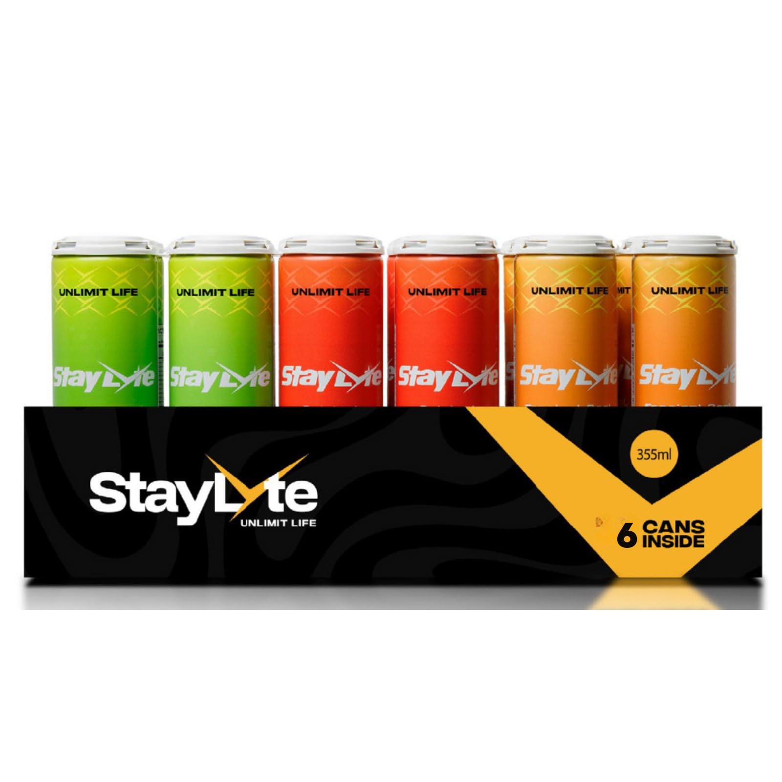 Sparkling Electrolyte Energy Drink Variety Pack, 425mg Electrolytes, 50mg Caffeine, 12 Pack