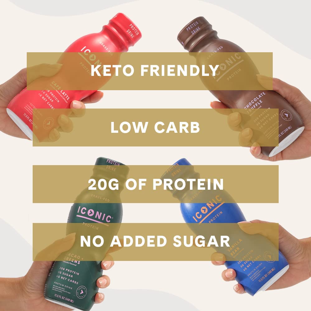 Protein Shake Variety Pack, 20g Protein, Low Carb, Sugar Free, 48 Pack