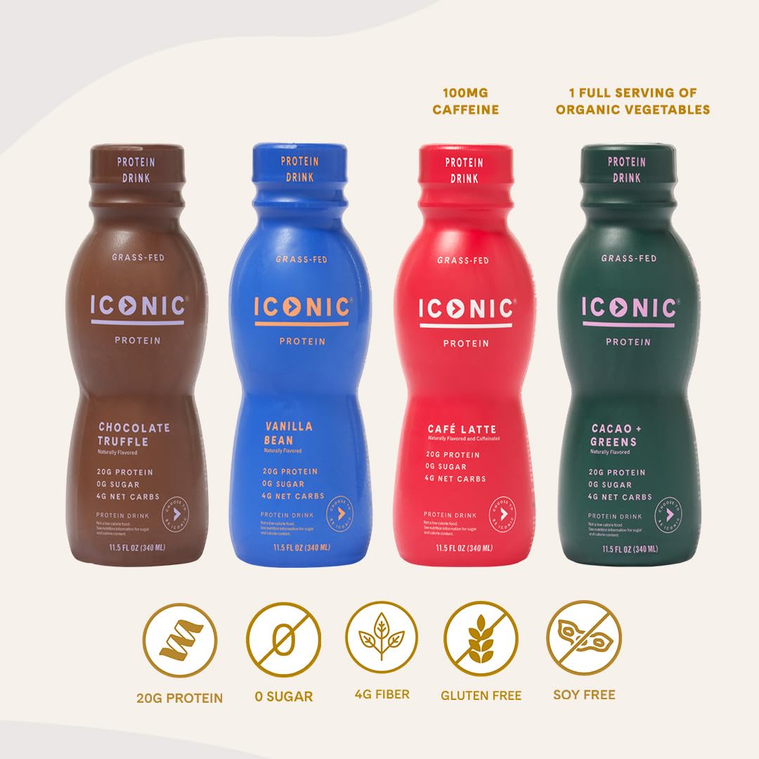 Protein Shake Variety Pack, 20g Protein, Low Carb, Sugar Free, 48 Pack