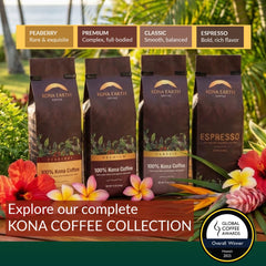 100% Kona Whole Bean Coffee, Premium Hawaiian, Micro-Batch Roasted