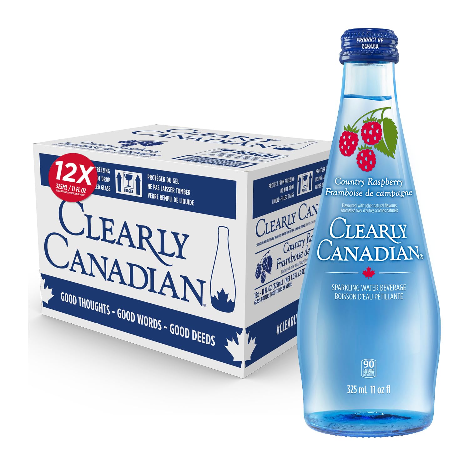 Sparkling Flavored Water, 11oz Glass Bottles, Variety Pack, Available in 12 or 24 Pack