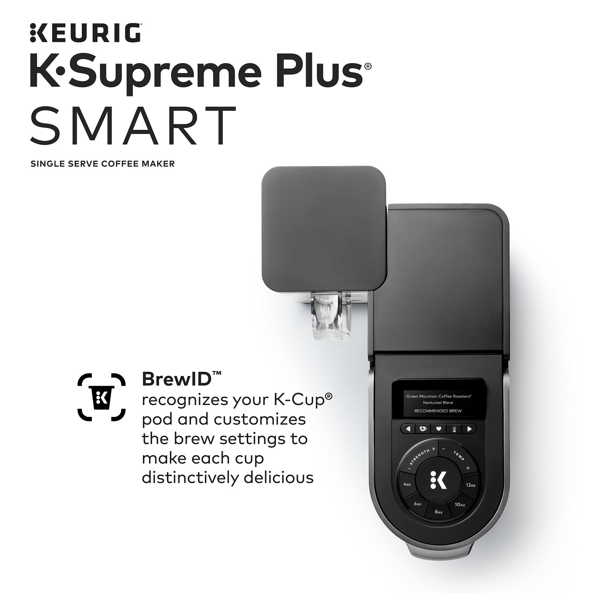 Smart Single-Serve Coffee Maker with Bold Roast Coffee Pods, 32 Count