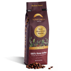 100% Kona Whole Bean Coffee, Premium Hawaiian, Micro-Batch Roasted
