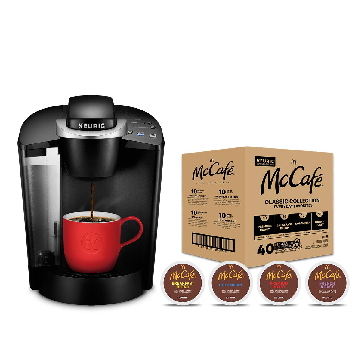 Classic Single-Serve Coffee Maker with Coffee Variety Pods, 40 Count