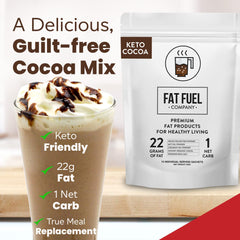 Keto Cocoa Meal Replacement Powder with Grass Fed Butter, MCT Oil & Coconut