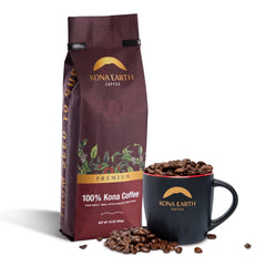100% Kona Whole Bean Coffee, Premium Hawaiian, Micro-Batch Roasted