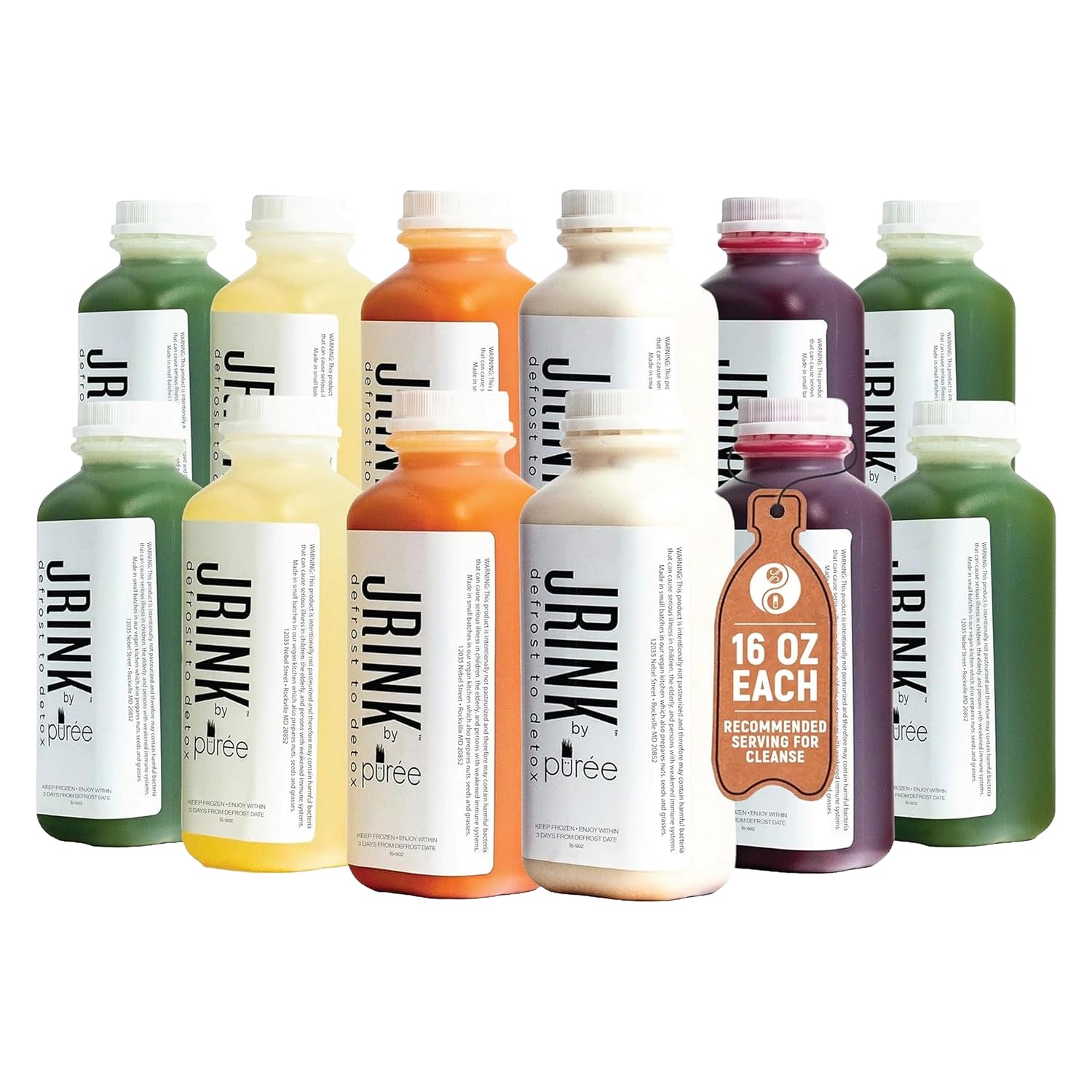 Cold Pressed Organic Juice Cleanse, 2-Day Vegetable & Fruit Detox Drink, Frozen Juice Collection