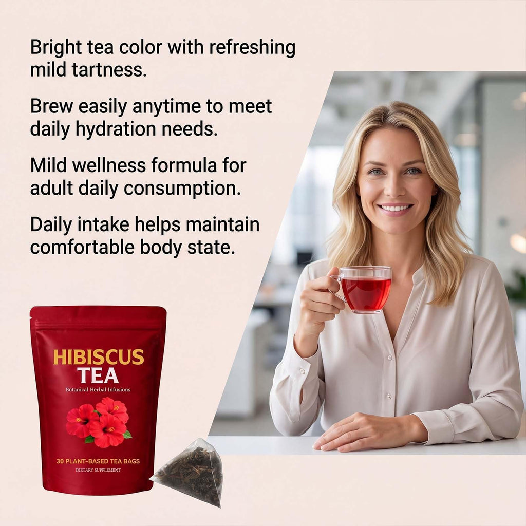 Hibiscus Herbal Tea, Natural Floral Blend, 30 Tea Bags