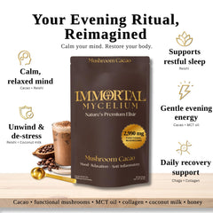 Mushroom Cacao Drink Mix with Reishi & Chaga, 30 Servings