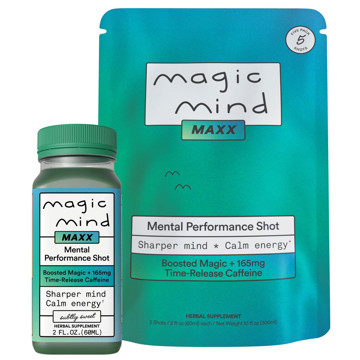 Energy & Focus Drink Shots with Matcha, Functional Mushrooms, Ashwagandha, Vitamins B12 & C, 2 fl oz