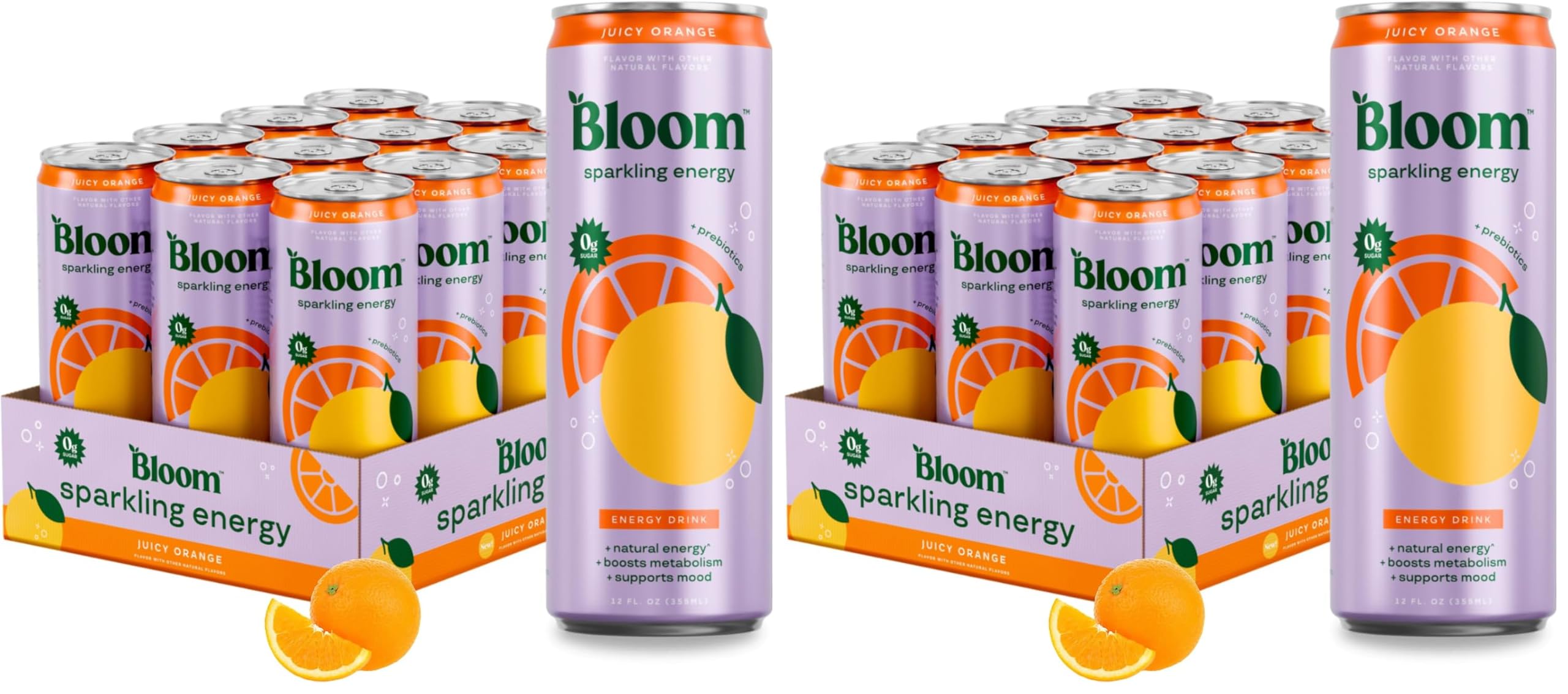 Sparkling Energy Drink, Natural Caffeine, Zero Sugar, 180mg Caffeine, Prebiotics