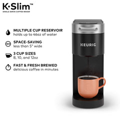 Slim Single-Serve Coffee Maker with Dark Roast Coffee Pods, 72 Count