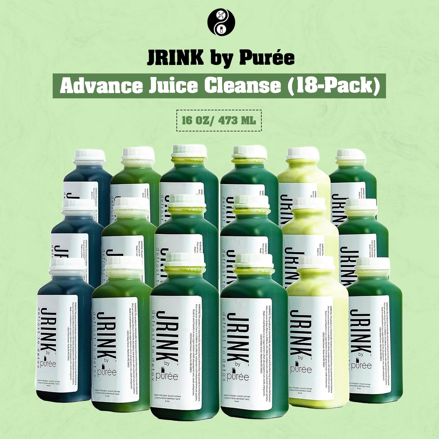 Cold Pressed Organic Juice Cleanse, 2-Day Vegetable & Fruit Detox Drink, Frozen Juice Collection