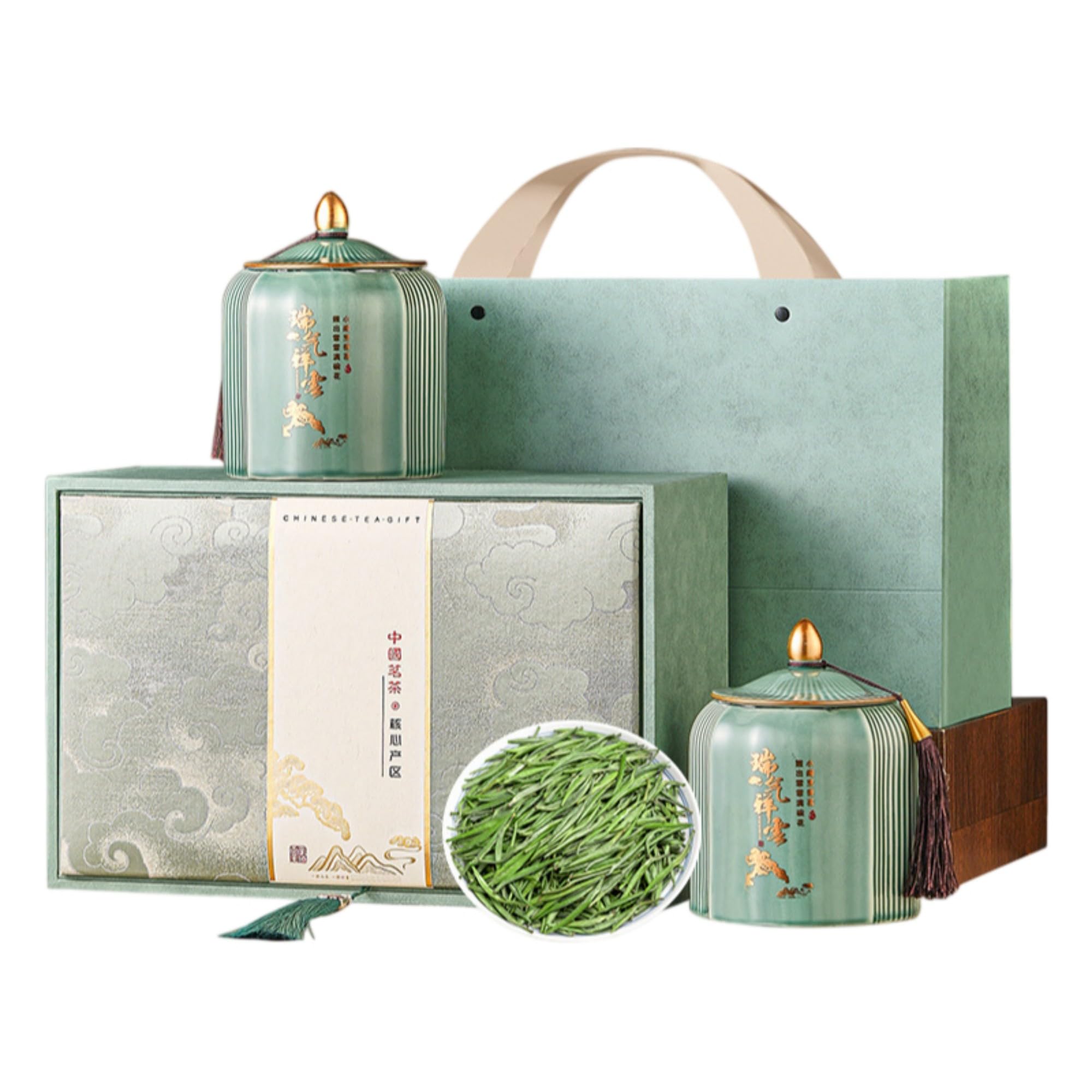 Que She Green Tea Gift Set, Loose Leaf, 200g