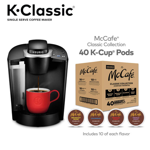 Classic Single-Serve Coffee Maker with Coffee Variety Pods, 40 Count