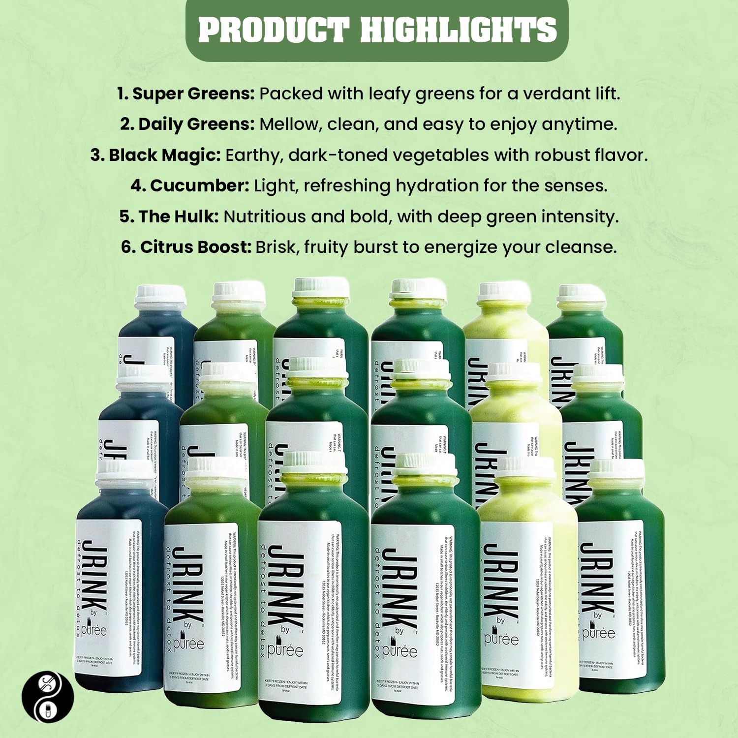 Cold Pressed Organic Juice Cleanse, 2-Day Vegetable & Fruit Detox Drink, Frozen Juice Collection