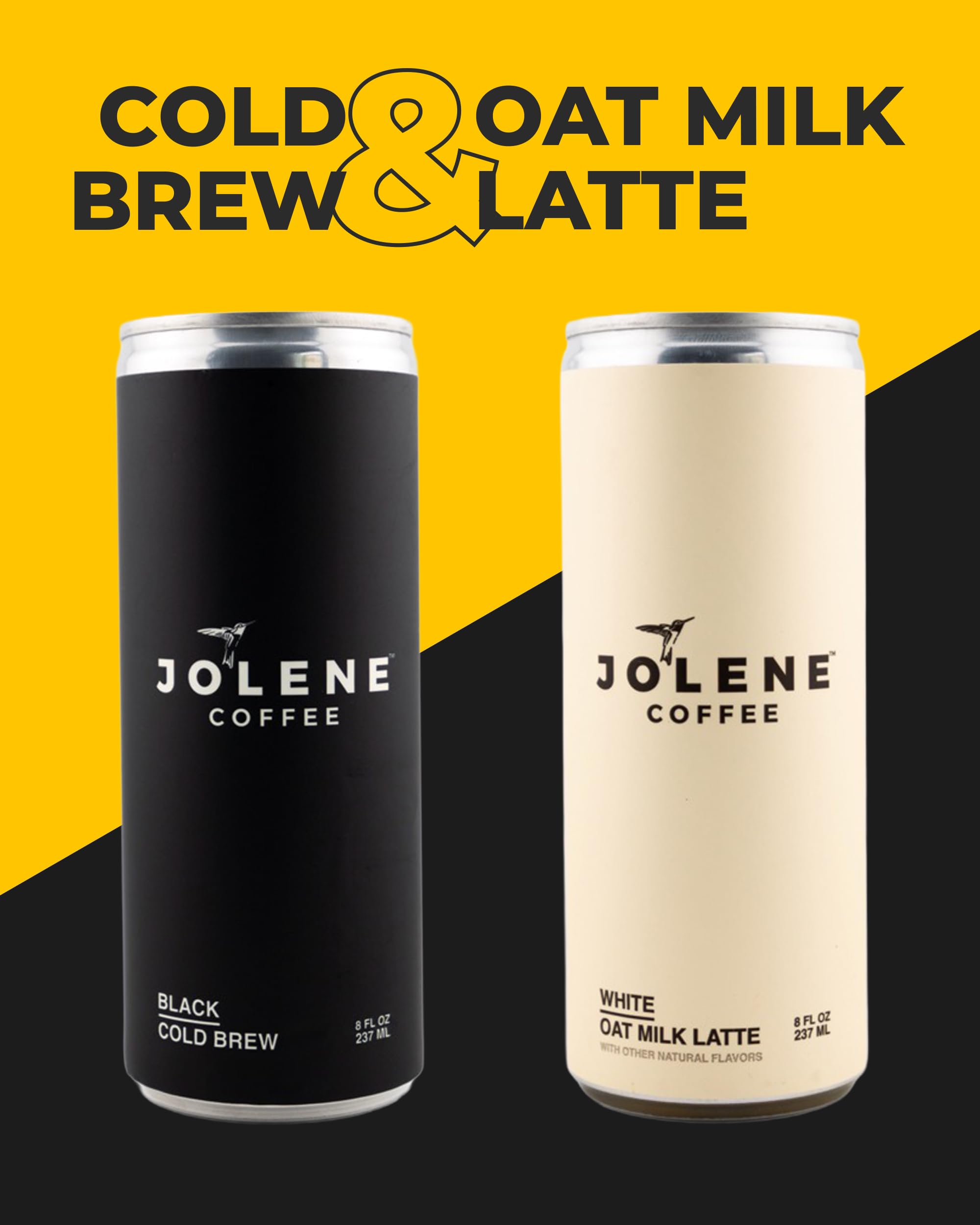 Black Cold Brew Coffee & Oat Milk Latte, Dairy-Free, Gluten-Free
