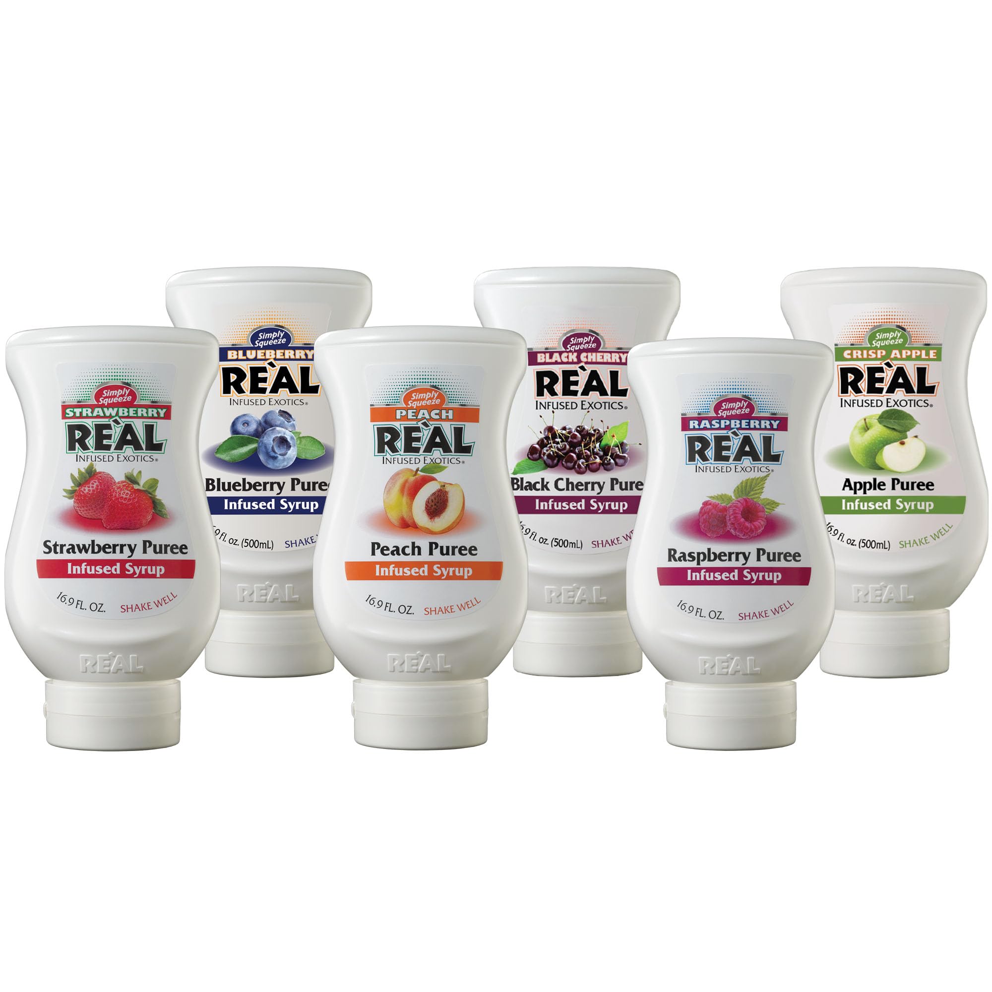 Reàl Infused Exotics Fruit Syrup Variety, 16.9 fl oz, 6 Pack