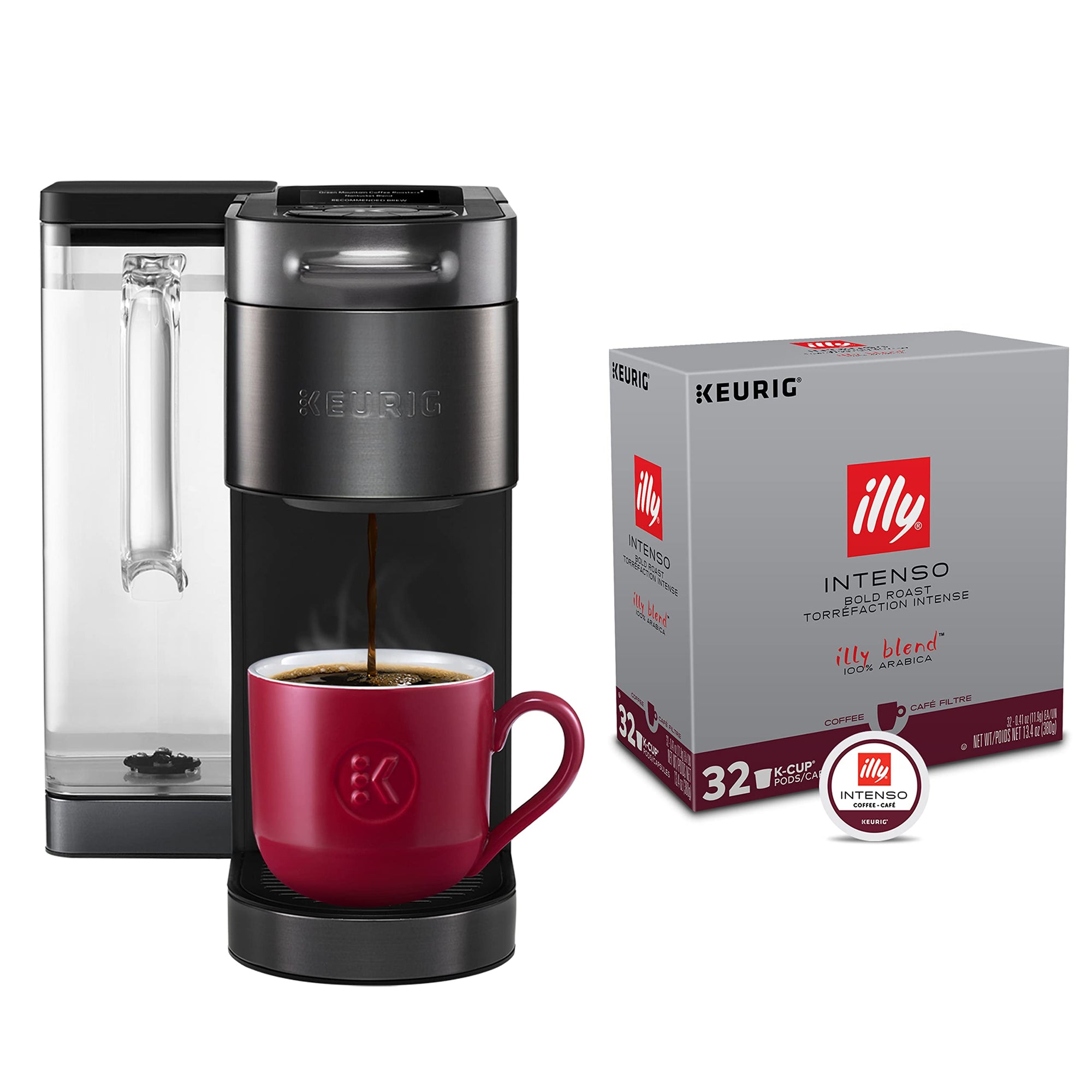 Smart Single-Serve Coffee Maker with Bold Roast Coffee Pods, 32 Count
