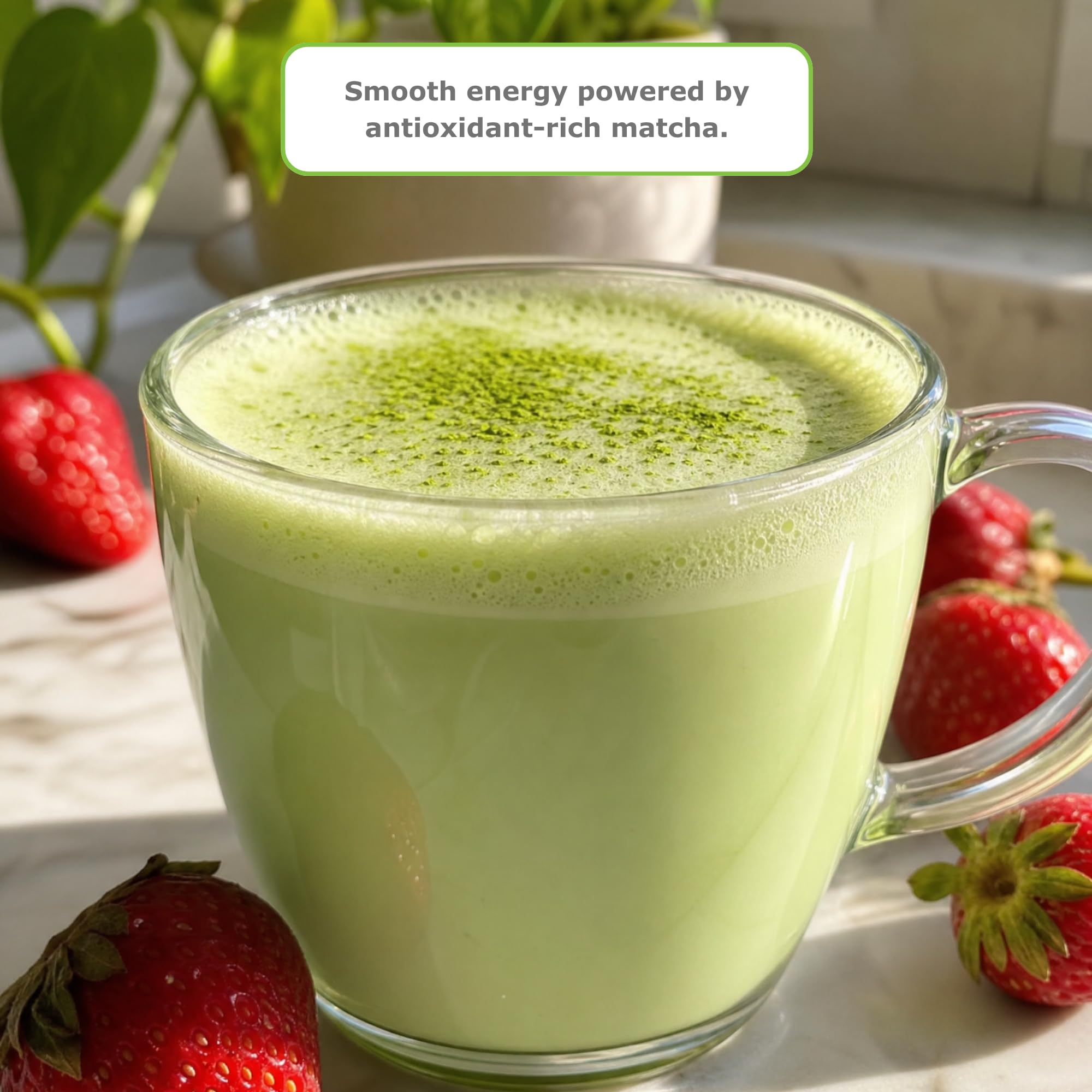 Strawberry Matcha Latte Powder Mix with Premium Japanese Matcha