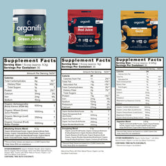 Organic Superfood Powder Variety Pack, Green Juice, Red Juice & Golden Milk, 30-Day Supply