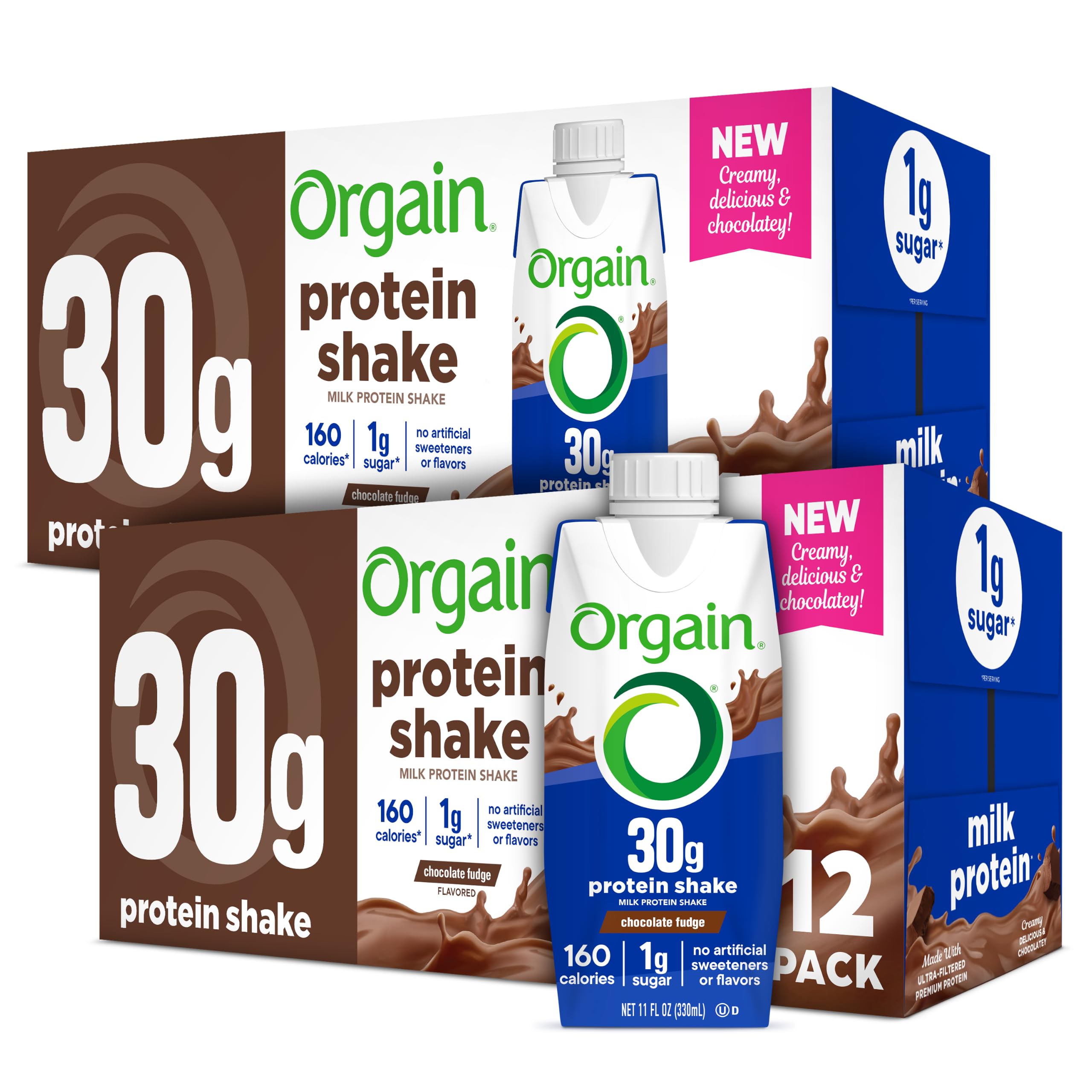 High Protein Shake, Chocolate Fudge, 38g Protein, 14 fl oz Bottles, 24 Pack