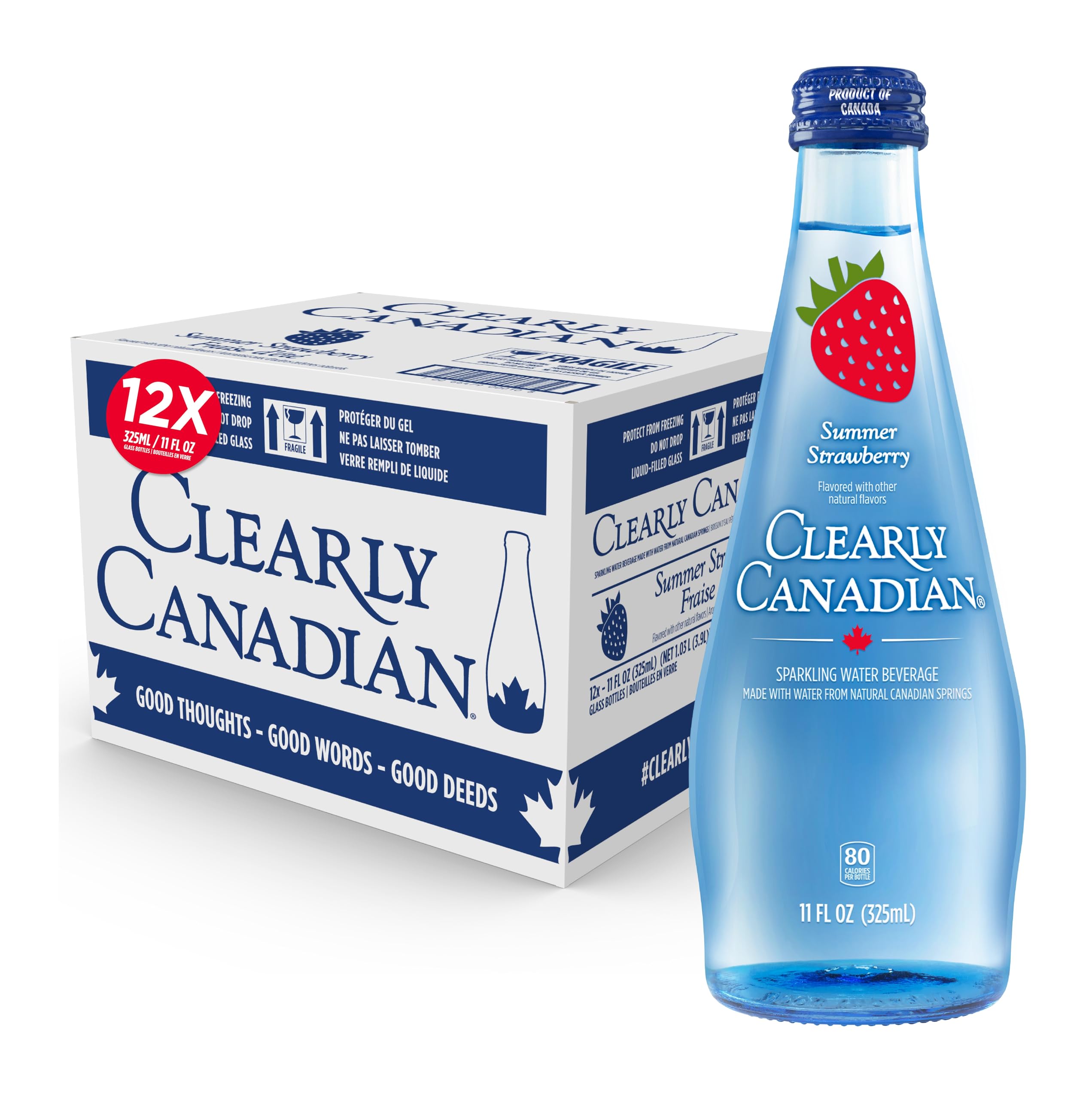 Sparkling Flavored Water, 11oz Glass Bottles, Variety Pack, Available in 12 or 24 Pack