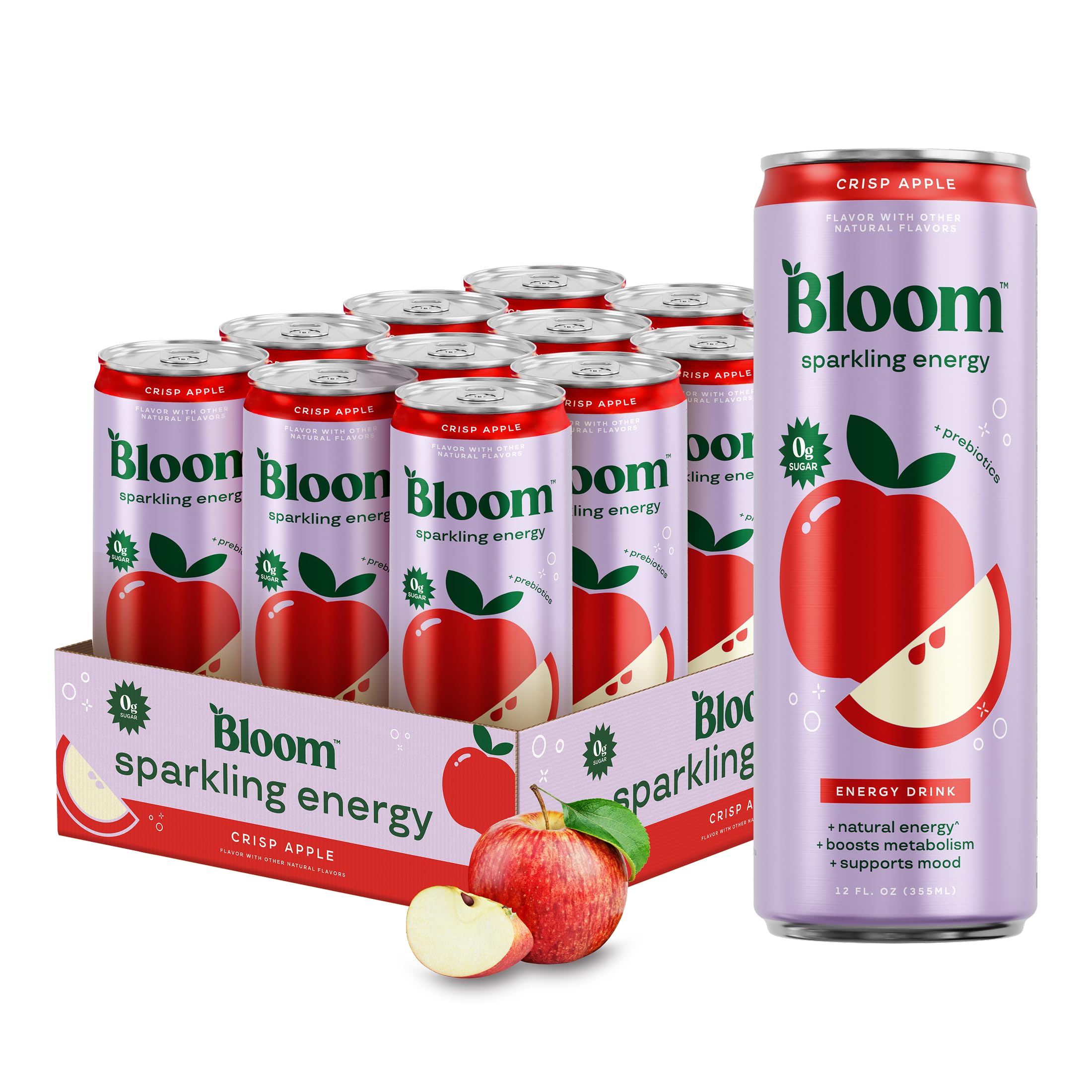 Sparkling Energy Drink, Natural Caffeine, Zero Sugar, 180mg Caffeine, Prebiotics