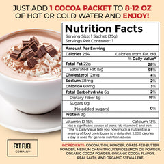 Keto Cocoa Meal Replacement Powder with Grass Fed Butter, MCT Oil & Coconut