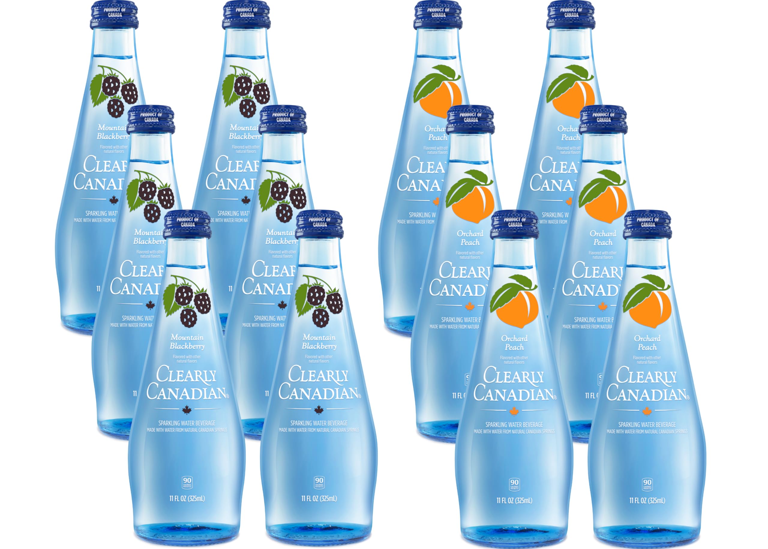 Sparkling Flavored Water, 11oz Glass Bottles, Variety Pack, Available in 12 or 24 Pack