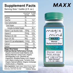 Energy & Focus Drink Shots with Matcha, Functional Mushrooms, Ashwagandha, Vitamins B12 & C, 2 fl oz