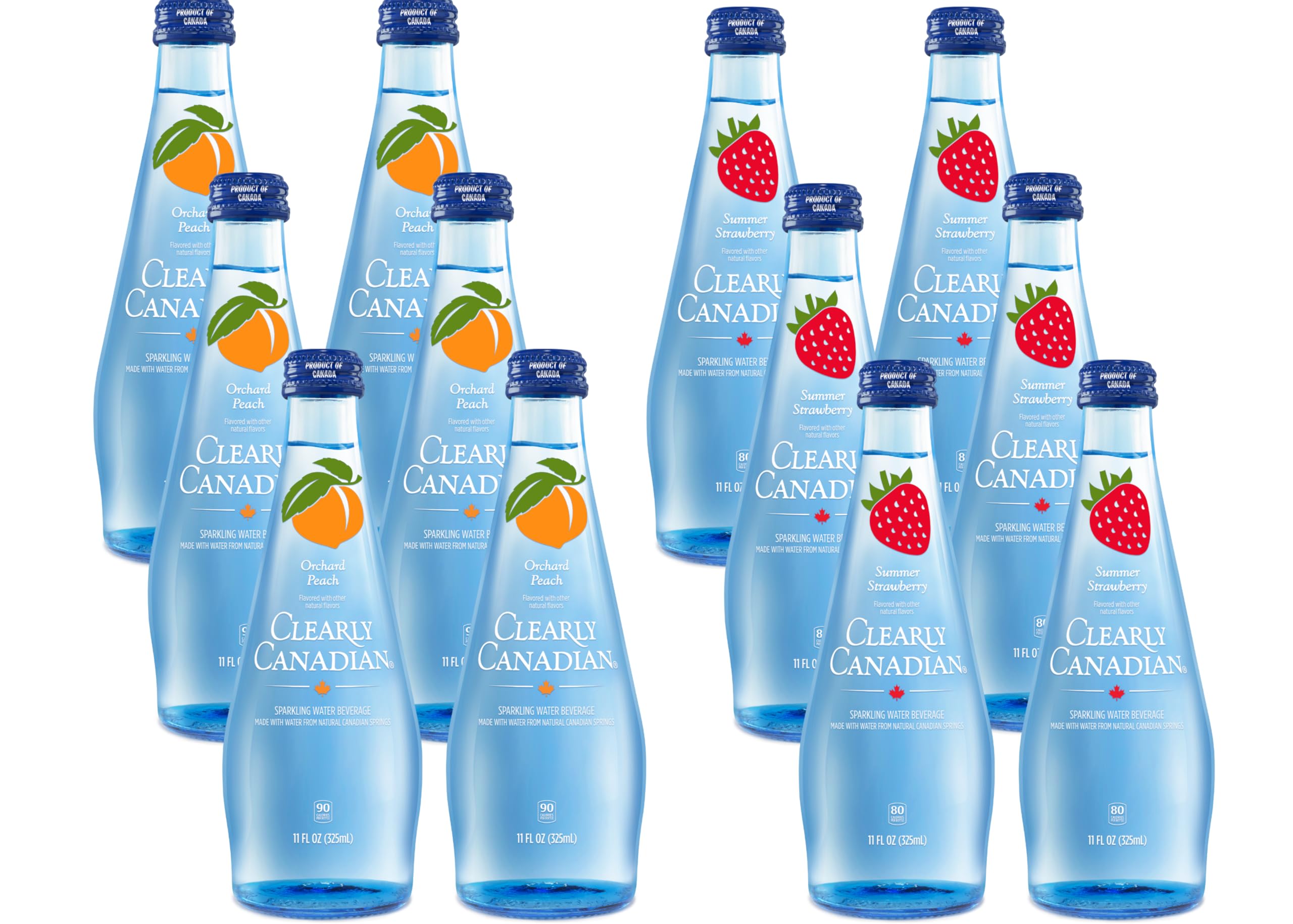 Sparkling Flavored Water, 11oz Glass Bottles, Variety Pack, Available in 12 or 24 Pack