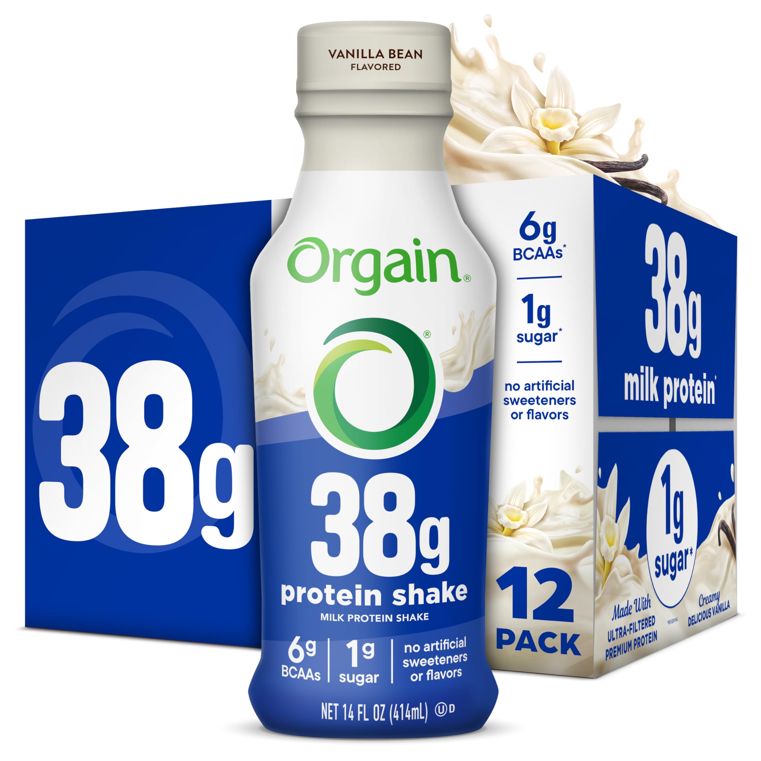 High Protein Shake, Chocolate Fudge, 38g Protein, 14 fl oz Bottles, 24 Pack
