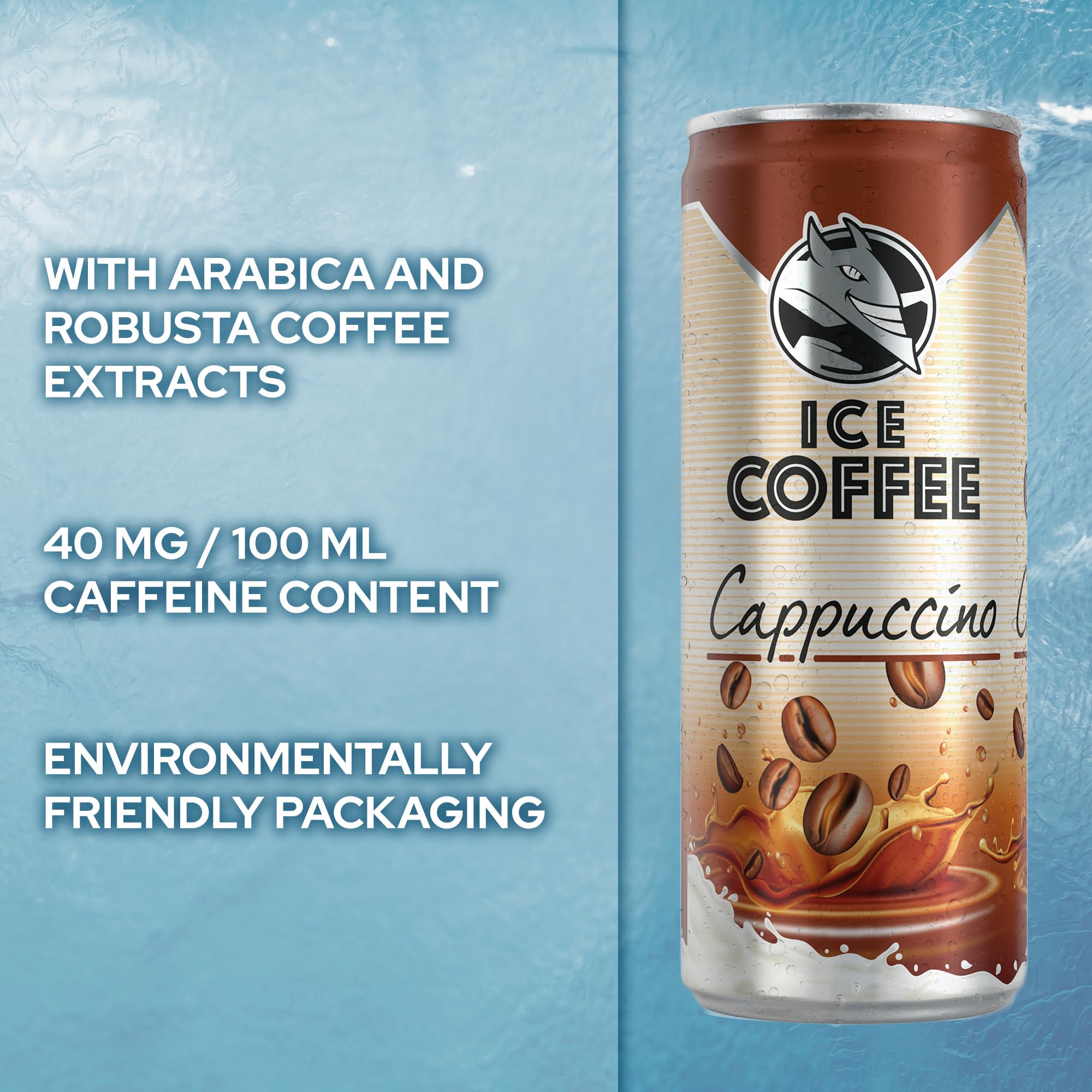 Ready-to-Drink Iced Coffee Cappuccino, 24 × 250ml Cans