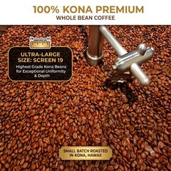 100% Kona Whole Bean Coffee, Premium Hawaiian, Micro-Batch Roasted
