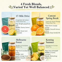 Tea Sampler Gift Set with Glass Tumbler, 20 Tea Bags