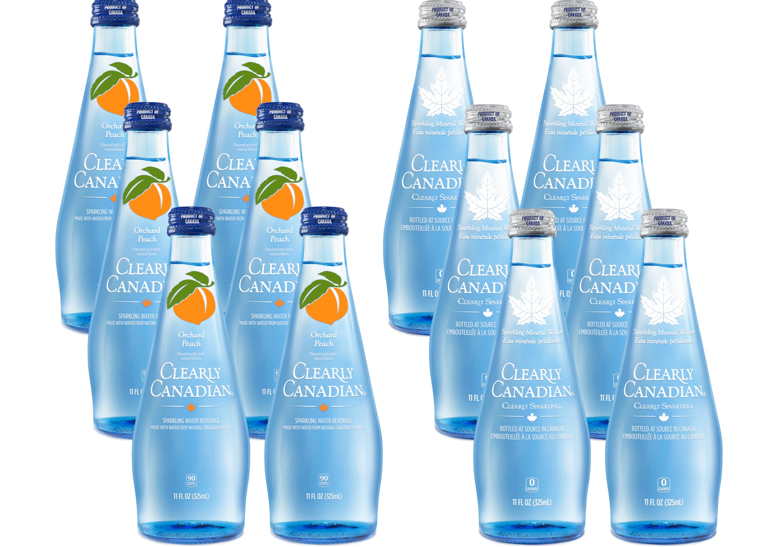 Sparkling Flavored Water, 11oz Glass Bottles, Variety Pack, Available in 12 or 24 Pack